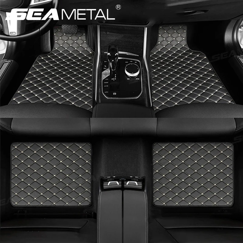 SEAMETAL 4Pcs Car Floor Mat Full Set Universal Non-Slip Auto Carpet Waterproof All-Weather Car Mat Anti Scratch Cargo Liner SEAMETAL 4Pcs Car Floor Mat Full Set Universal Non-Slip Auto Carpet Waterproof All-Weather Car Mat Anti Scratch Cargo Liner