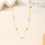 Simple Pearl Beads Chic Exquisite Necklace Gold Color Thin Chain Minimalist Charm Collar Jewelry Women 2