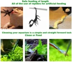 48cm Stainless Steel Tweezers Fish Tank Aquatic Plants Aqaurium Tool Water Plant Curved Pliers Birds Reptile Feeding Tongs 5