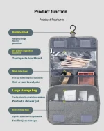 Foldable Toiletry Bag Organizer Hanging Storage Bathroom Makeup Case Cosmetic Bag Travel For Travel Business 5