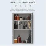 24"X16" Bathroom Mirrored Medicine Cabinet Storage 3 Shelves Stainless Steel 2