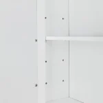 Single Door Mirror Indoor Bathroom Wall Mounted Cabinet Shelf White 4