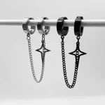 1Pcs Trendy Minimalist Star Stud Earrings for Teens Fake Pierced Jewelry for Women Men No Piercing Required Ear Accessory 3