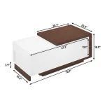 Coffee Table with Charging Station, 47.259 W Lift Coffee Table with Hidden Storage, Space Saving Center Table with Adjustable Sh 2