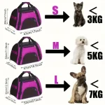 Cat Bags Portable Dog Carrier Bag Mesh Breathable Carrier Bags for Small Dogs Foldable Cats Handbag Travel Pet Bag Transport Bag 5