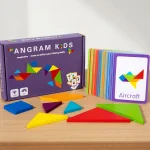 3D Wooden Pattern Animal Jigsaw Puzzle Colorful Tangram Toy Kids Montessori Early Education Sorting Games Toys Children Gift 5
