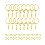 30pcs Silver Plated Metal Blank Keyring Keychain Split Key Ring with Chain Climbing Buckles Carabiner Keychain Rings Accessories 2