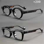 A set of 2 vintage round and square reading glasses, suitable for both men and women, designed to assist with presbyopia 6