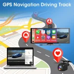 11.3 inch 4K Car DVR Carplay Android Auto Rotatable Lens Dashcam GPS Navigation Dashboard FM AUX Rear Camera Video Recording 4