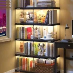 Nordic Living Room Display Cabinet Bookshelf Storage Organizer Modern Design Cabinet With With Lights Home Decor Furniture 3