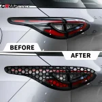 Car Rear Tail Light Lamp Honeycomb Stickers Type Auto Decal Fog Light Smoke Films Decoration Wrap Decal Car Exterior Accessories 6
