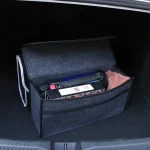 1PC Dark gray car felt storage box car storage bag enlarged and thickened soft felt storage box household storage box 2
