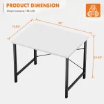 JHK Computer Office Desk Writing Study Office Gaming Table Modern Simple Style Compact Metal Frame Wood Tabletop Easy Assembly 4