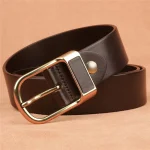 Genuine Leather For Men's High Quality Buckle Jeans Cowskin Casual Belts Business Cowboy Waistband Male Fashion Designer 2022New 2