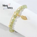 Natural Hetian Jasper Golden Branch Jade Leaves Bracelet Exquisite Sexy Young Girls Fashion Jewelry Best Selling Holiday Gift 4