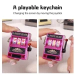 Mini Gambling Slot Machine Key Chains Creative Arcade Pocket Fruit Lucky Jackpot Gadget Antistress Toy Funny Games Keychain Ring 6