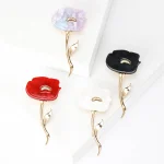 Resin Rose Brooches for Women Unisex Enamel Botanical Flower Pins Banquet Party Backpack Gifts Jewelry Accessories 4