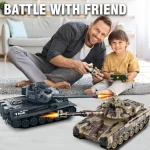 RC Tank Set 1/24 Scale with Realistic Sounds and Lights 2.4G Remote Control Spray Function Life Indicators Durable Plastic Cons 6