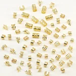 70pcs Elegant Golden Alloy Hair Jewelry for Braid Solid Color - Vintage-Inspired Accessories for Men & Women's Dreadlocks&Twists 5