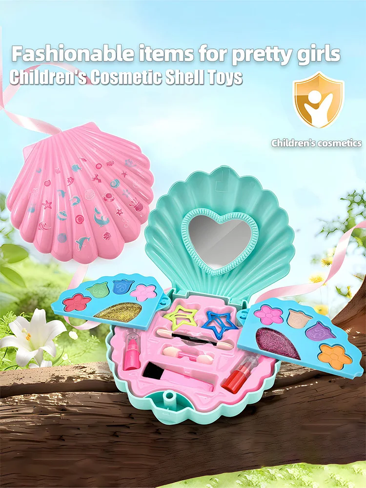 Fashion Kids Dress-Up Toy Set, Multi-Layer Shell Princess Makeup Box - Perfect Birthday & Christmas Gift for Girls Fashion Kids Dress-Up Toy Set, Multi-Layer Shell Princess Makeup Box - Perfect Birthday & Christmas Gift for Girls