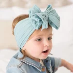 Solid Cable Bows Baby Headbands for Child Nylon Layers Kids Elastic Hairbands Headwraps Newborn Boys Girls Hair Accessories 5