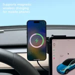 Car Phone Mount Holder 15W Compatible with MagSafe Magnetic Wireless Charger for Tesla Model Y Launch 2026 Model 3 HIGHLAND BYD 4
