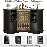 40 Black Oak Home Bar Cabinet with Mini Ridge, Wine Racks & Storage for Kitchen or Living Room 5