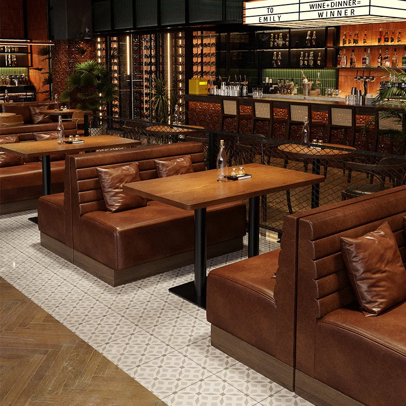 Retro Bar Dining Table and Chair Combination Booth Table Chair Dining Table Western Restaurant Bar Table and Chair Retro Bar Dining Table and Chair Combination Booth Table Chair Dining Table Western Restaurant Bar Table and Chair