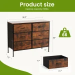 JHK 6 Fabric Cabinet For Living Room Drawers Beside Nightstand Tables Storage Closet Chest Clothes Display Of Furniture 3