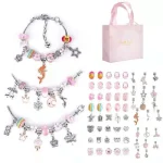 DIY Beaded Bracelet Set with Storage Box for Girls Gift Acrylic European Large Hole Beads Handmade Diy Jewelry Making Kit 3