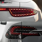 Car Rear Tail Light Lamp Honeycomb Stickers Type Auto Decal Fog Light Smoke Films Decoration Wrap Decal Car Exterior Accessories 5