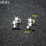 Golden Minimalist Stainless Steel Earings Small Heart Round Star Geometric Stud Earrings for Women Bicycle Fitness Sport Jewelry 5