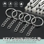 Silver Plated Metal Blank Keyring Keychain Split Ring Keyfob Key Holder Rings Women Men DIY Key Chains Key Ring Accessories 2