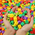 Rainbow Lacing Beads for Toddlers Color and Shape Sorter Fine Motor Skills Early Learning Montessori Toys for Preschool Kids 6
