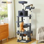 Large Cat Tree and Tower for Indoor Cats With Sisal-Covered Scratching Posts Spacious Hammock Padded Perches and Condos Cat Toys 2