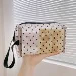 Heart Transparent Mesh Makeup Bag Multifunction Portable Women Cosmetic Storage Pouch Ladies Toiletry Lipstick Organizer Bags 5