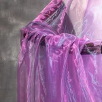 Iridescent Flashing Gradient Organza Tulle Fabric By Meter For Evening Gown Fashion Design Shiny Clothes Party Stage Decoration 4