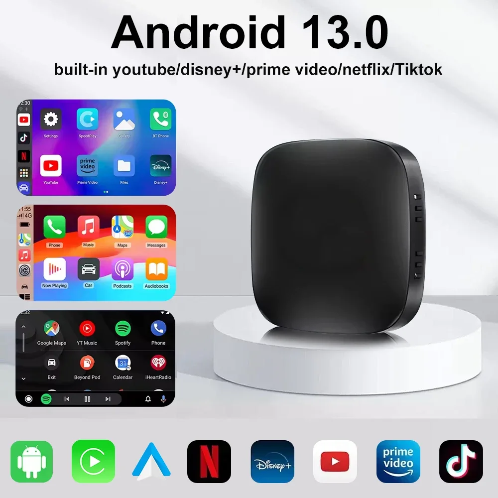 Android13 CarPlay Android Auto A133 Ai Box Wireless Box for Netflix YouTube Wireless Carplay Car Smart Systems for Wired Carplay Android13 CarPlay Android Auto A133 Ai Box Wireless Box for Netflix YouTube Wireless Carplay Car Smart Systems for Wired Carplay