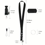 Mobile Phone Lanyard Fashion Black Neck Strap Keychain Lanyard ID Card Holder Keys Keychain Cell Phone Strap Keyring Accessories 5