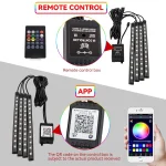 Neon 36 48 72 LED Car Interior Ambient Foot Light Wireless Remote Music APP Control Auto RGB Atmosphere Decorative Lamp 4