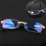 Frameless Anti-blue Light Reading Glasses Women Men Ladies Presbyopia Eyewear Diopter +1.0 +1.5 +2.0 +2.5 +3.5 +4.0