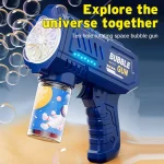 Fully Automatic Bubble Gun Rocket Bubbles Machine Automatic Blower with Bubble Liquid Toy for Kids Beach Outdoor Bubble Gifts 2
