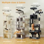 Large Cat Tree and Tower for Indoor Cats With Sisal-Covered Scratching Posts Spacious Hammock Padded Perches and Condos Cat Toys 5
