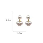 Imitation Pearl Earrings For Women Heart Round Stud Earrings Elegant Love Ear Stud Party Wedding Jewelry Valantine Day Gifts 6
