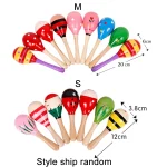 1pcs Wooden 2 Sizes Available Sand Hammer Children Early Educational Toys Musical Instrument Toys style ship random 5