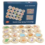 Find The Same Pattern Puzzle Game Kids Cartoon Animal Memory Chess Thinking Training Children Montessori Educational Wooden Toys 5
