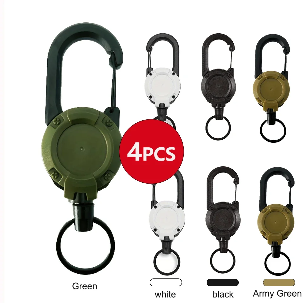 1/2/4pcs Extendable Retractable Holders Keychain Badge Reels Heavy Duty Clip With Carabiner Key Chain For Men Outdoor Bags 1/2/4pcs Extendable Retractable Holders Keychain Badge Reels Heavy Duty Clip With Carabiner Key Chain For Men Outdoor Bags