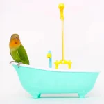 Parrot Automatic IntelligentBath Bird Shower Bathtub Blue AccessoriesHousehold Plastic parakeet supplies Accessory Bird Cage 5