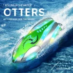Mini Remote Controlled Boat Rc Stunt Boats 360 Degree Radio Remote Controlled Ship with Led Light Pool Water Toy Pool Toys Boys 3