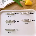 24Pcs/Set Y2K Silver Metal Hairpins for Women Girls Star Hair Clip Multiple Styles Seamless Duckbill Clip Girls Hair Accessoires 6